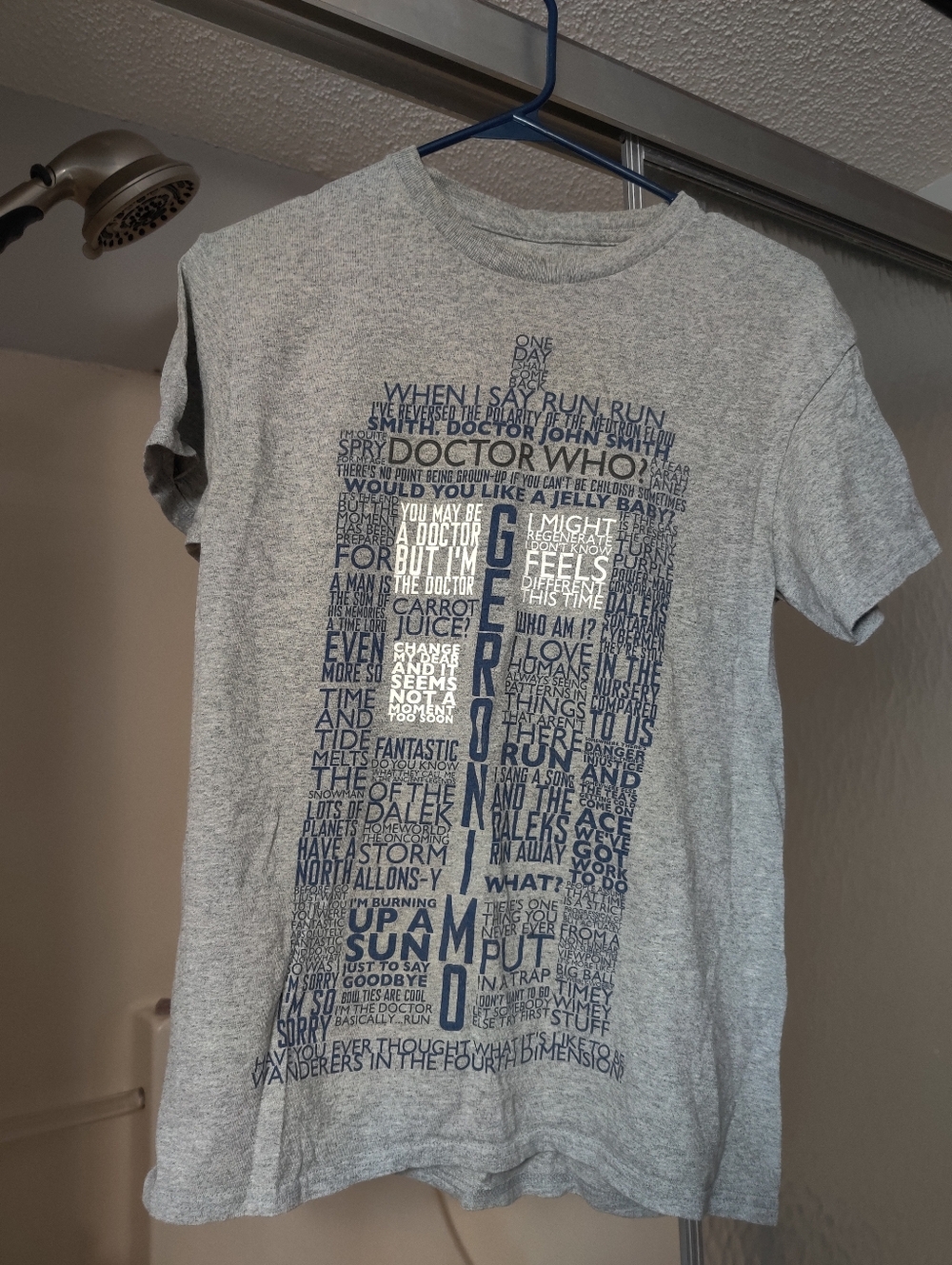 Grey Doctor Who Graphic T-Shirt Size S